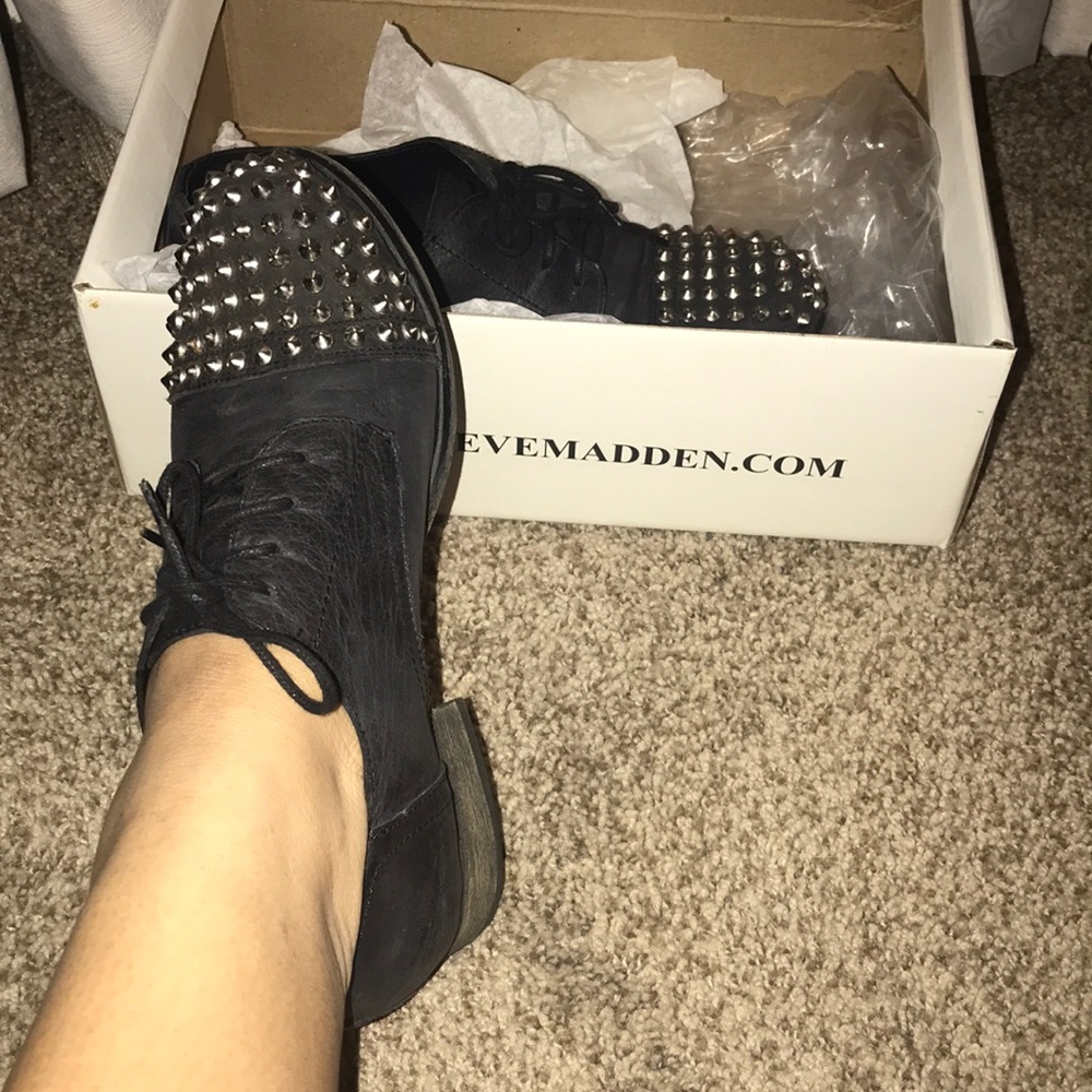 Steve Madden leather with studded toe